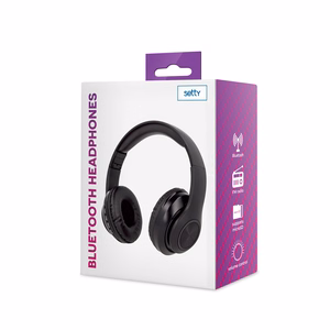 Setty Bluetooth-kuulokkeet radiolla mustat