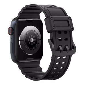 Triple Protection Hihna Apple Watch 38 / 40 / 41 mm ranneke - musta