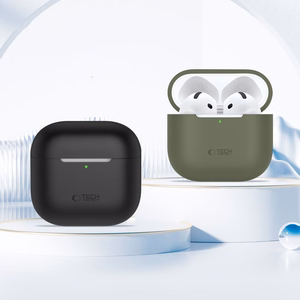 Tech-Protect Silikoninen Suojakuori Apple AirPods 4:lle - musta
