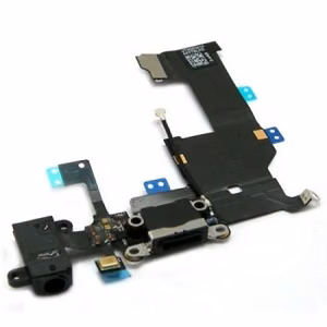 Flex iPhone 5G ääni- ja latausliittimen kaapeli musta ORG