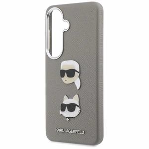 Karl Lagerfeld Suojakuori Saffiano Double Heads Metal Samsung Galaxy S26:lle hopeinen
