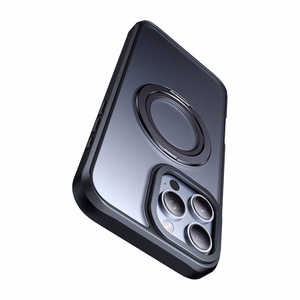 McDodo PC-4932 MagSafe kotelo iPhone 16 Pro:lle jalustalla (musta)