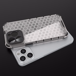 Honeycomb tapauksessa iPhone 14 Pro Max panssaroitu hybridi kansi läpinäkyvästä