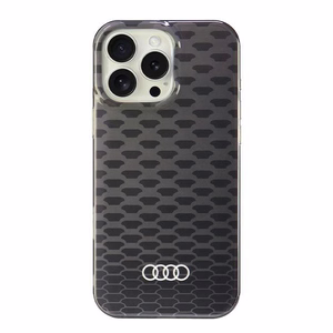 Audi IML Stitching Pattern MagSafe iPhone 16 Pro Max 6.9" Musta/Musta Kova Suojakuori AU-IMLMIP16PM-Q5/D3-BK