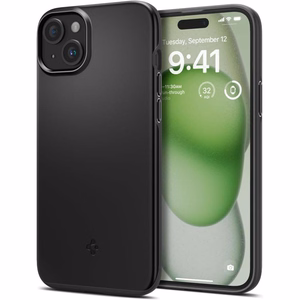 Spigen Thin Fit iPhone 15 Plus Suojakuori - Musta