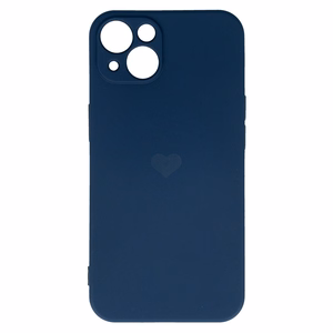 Vennus Silicone Heart Case for Iphone 14 Plus design 1 navy