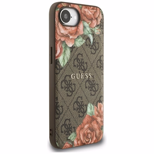 Guess 4G Flowers Print MagSafe Suojakuori iPhone 16e:lle - Ruskea