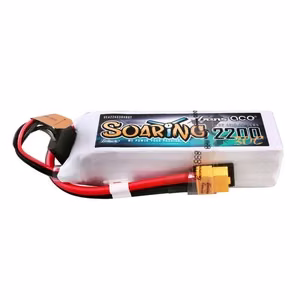 Gens Ace G-Tech Soaring 2200 mAh 14,8 V 30C 4S1P LiPo-akku, jossa on XT60-liitin