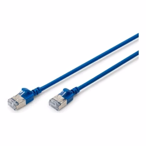 DIGITUS DK-1632-A-005S-B – CAT 6A F/FTP Slim verkon kytkentäkaapeli, 0,5 m, sininen