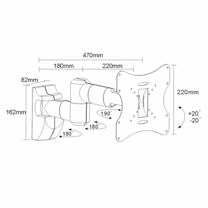 TV Wall Mount Bracket LCD LED Plasma 23-42'' up to 30kg max vesa 200x200 Silver