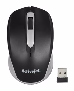 Activejet AMY-313 langaton USB-hiiri (optinen; 1200 DPI; musta ja harmaa)