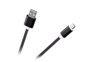 M-Life USB – micro-USB-nailonkaapeli, musta, 1 m