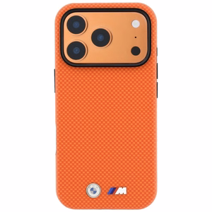 BMW M Quadrille Kevlar Metal Logo MagSafe suojakuori mallille iPhone 17 Pro / 18 Pro – oranssi