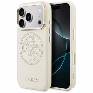 Guess Perforated 4G MagSafe Suojakuori iPhone 17 Pro:lle - Beige