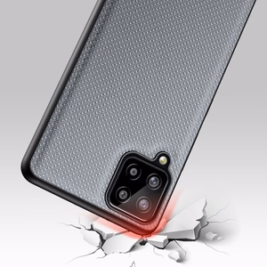 Dux Ducis Fino kotelo päällystetty nylon materiaalia Samsung Galaxy A22 4G harmaa