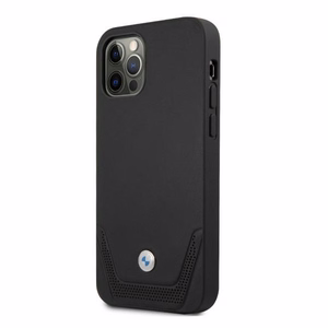 BMW Nahkainen rei'itetty kotelo iPhone 12 / iPhone 12 Pro - musta