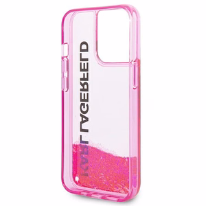Karl Lagerfeld KLHCP14XLCKVF iPhone 14 Pro Max 6.7 vaaleanpunainen / vaaleanpunainen kovakuori Liquid Glitter Elong