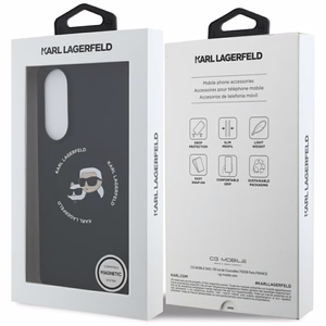 Karl Lagerfeld Silicone nauble Heads And Circle MagSafe case for Samsung Galaxy S25 Edge - black