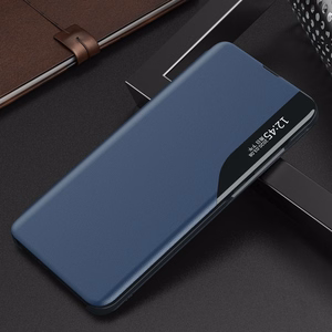 Eco Leather View Case nahkainen Suojakuori Samsung Galaxy A24 4G:lle kippujalustan kanssa musta