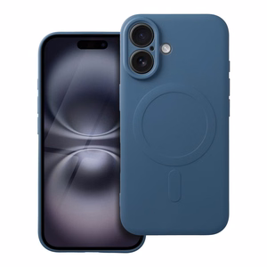 Silikoninen Mag Cover iPhone 16:lle yhteensopiva MagSafen kanssa sininen