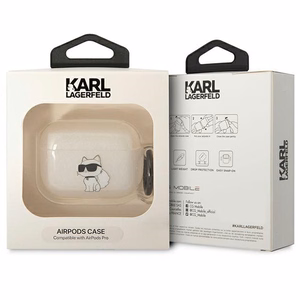 Karl Lagerfeld KLAPHNCHTCT läpinäkyvä suojus AirPods Pro:lle Ikonik Choupette