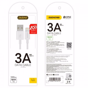 USB Cable Dudao "L1T" White "Type-C" 100cm (up to 3A)