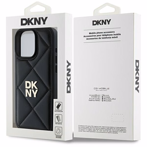 DKNY Quilted Stack Logo iPhone 16 Pro:lle Suojakuori - Musta