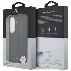 Mercedes Laurel Leaves Vertical Stripes MagSafe suojakuori Samsung Galaxy S26:lle musta