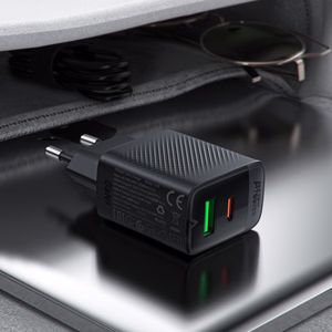 Acefast A78 GaN laturi USB-A / USB-C PD 20 W - musta