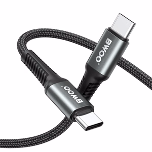 BWOO punottu kaapeli USB-C - USB-C 2m 60W musta