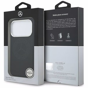 Mercedes Silicone Vintage Logo MagSafe suojakuori iPhone 17 Pro:lle - musta