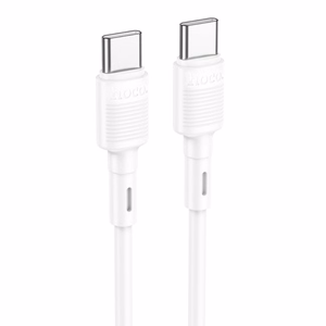 Hoco USB-C - USB-C -kaapeli 3A 60W 1 m X83 valkoinen