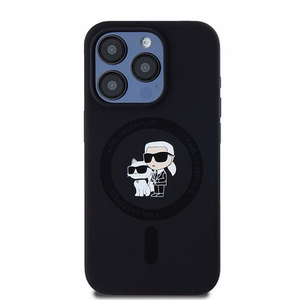 KARL LAGERFELD Suojakuori IPHONE 15 Pro yhteensopiva MagSafe KLHMP15LSCMKCRHK (Silicone KC Body Ring) musta