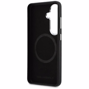 Karl Lagerfeld Saffiano KC Metal Logo MagSafe suojakuori Samsung Galaxy S26 musta