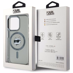 Karl Lagerfeld KLHMP15XHLSCHK iPhone 15 Pro Max 6.7" black/black hardcase IML Metal Choupette Head MagSafe