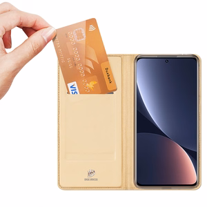 Dux Ducis Skin Pro Suojakuori Xiaomi 13 Pro läppäkotelo korttiLompakko kultainen jalusta