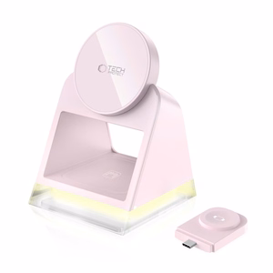 Tech-Protect QI15W-A43 3in1 MagSafe induktiivinen laturi - vaaleanpunainen