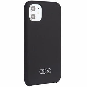 Audi Silikoninen Suojakuori iPhone 12/12 Pro 6.1 musta/musta kova kuori AU-LSRIP12P-Q3/D1-BK