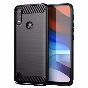 Carbon Case Joustava suojakotelo holkki Motorola Moto E7i Power musta