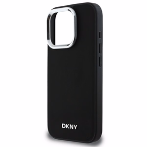 DKNY Plain Hopeinen Logo MagSafe iPhone 16 Pro Max:lle Suojakuori - Musta