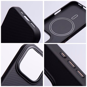 Suojakuori iPhone 16 Pro Max:lle Carbon Elite Mag Cover MagSafe-yhteensopiva musta