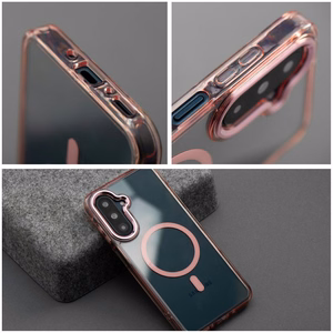 Case for Samsung A57 Frame Clear Hybrid Mag Cover compatible with MagSafe powder pink