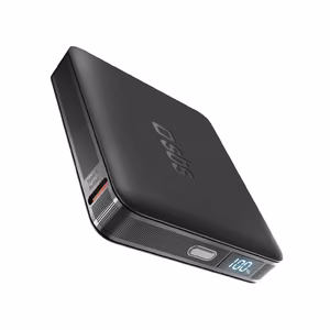 SBS HD 10W 5000mAh USB-C varavirtalähde LCD-näytöllä - musta