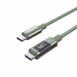 Choetech XCC-1068 PD 60 W USB-C - USB-C kaapeli näytöllä 1,2 m - vihreä