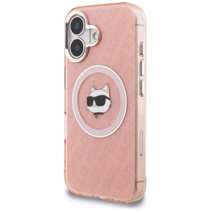 Karl Lagerfeld IML Choupette Head Logo MagSafe Suojakuori iPhone 16 - vaaleanpunainen