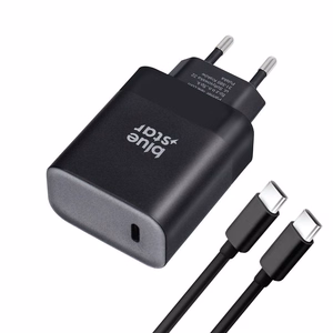 Blue Star USB-C QC4.0 PD 3A 45W seinälaturi USB-C - USB-C -kaapelilla TFB-TC-45WPD, musta