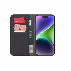 Puro Wallet irrotettava MagSafe 2in1 PU-nahkakotelo lapalla ja lompakolla iPhone 15 Pro - musta