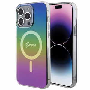 Guess Suojakuori iPhone 15 Pro 6,1:lle GUHMP15LHITSK musta HC IML Magsafe Iridescent