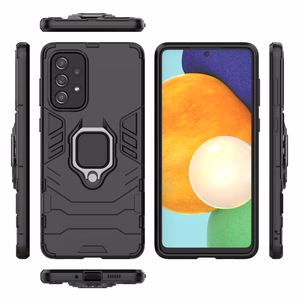 Ring Armor tough hybrid case cover + magnetic holder for Samsung Galaxy A73 black