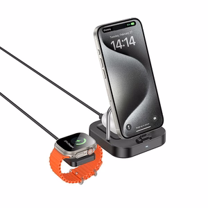 Langaton laturi Hoco 3in1 3A 5W Apple Watch -yhteensopiva CQ16A - musta